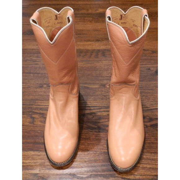 Justin Peach Ropers Cowboy Western Boots Women's Size 7 1/2 C - Picture 1 of 4